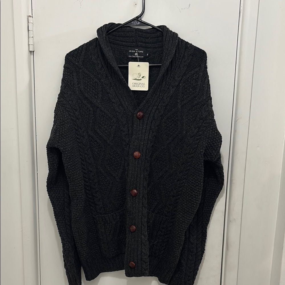 Women's Black Cable Knit Cardigan